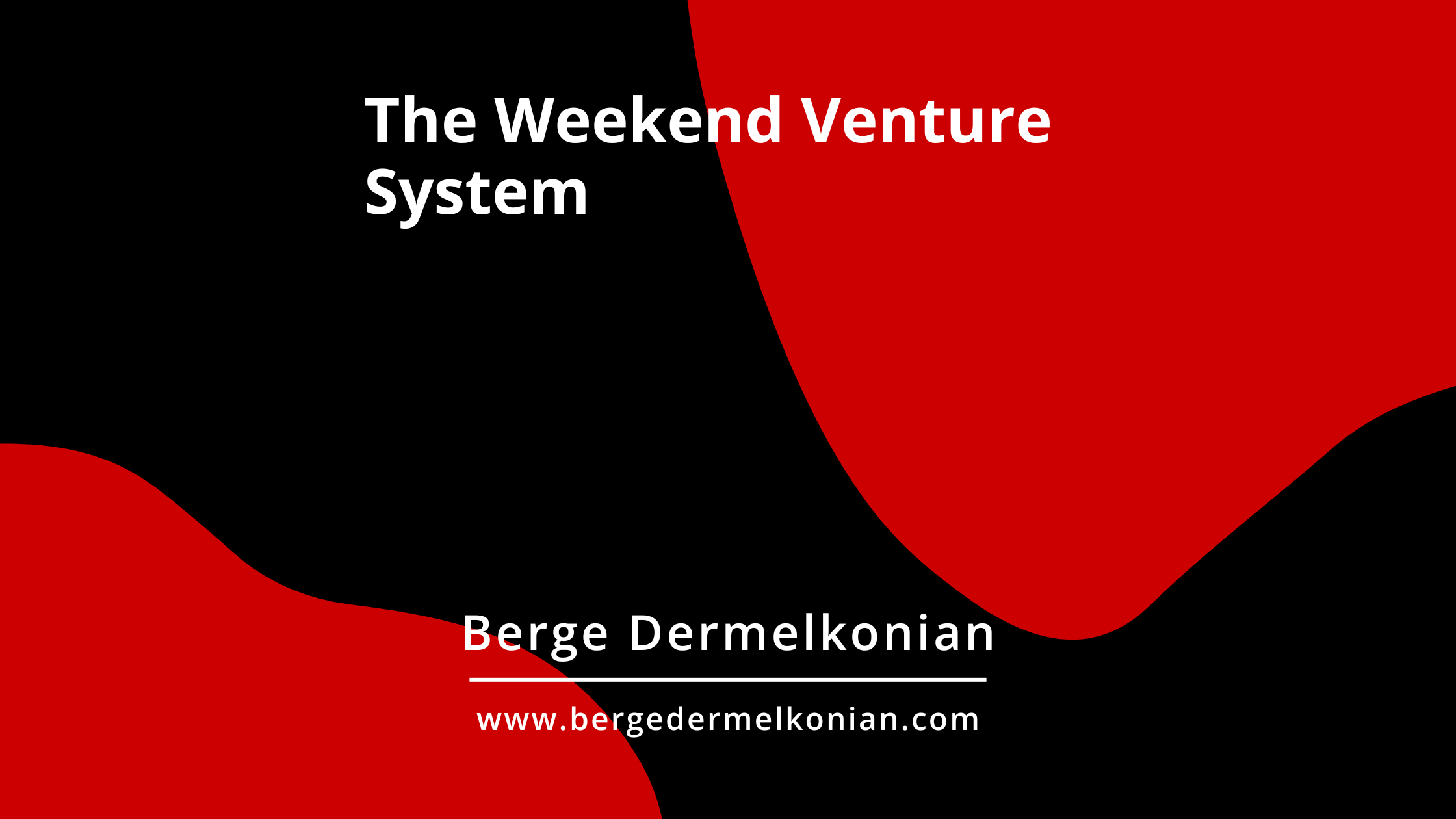 Abstract image with article title The Weekend Venture System